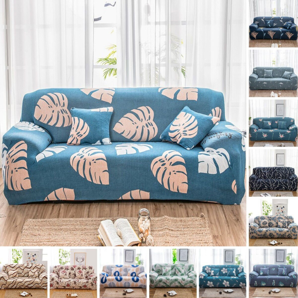 1/2/3/4-Seat Sofa Cover Elastic Flower Leaf All-Inclusive Minimalist Protective