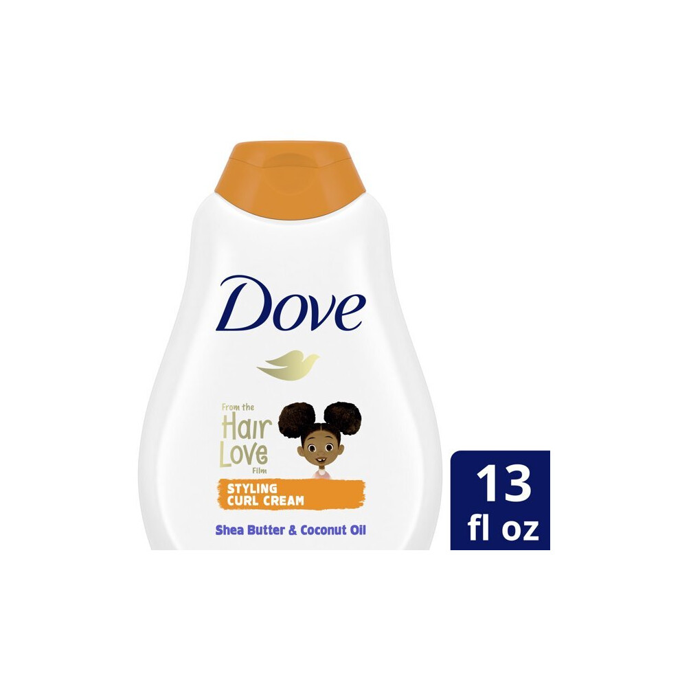 Dove Kids Care Hair Love Styling Curl Cream, Infused with Coconut Oil and Shea Butter, for Coils, Curls, and Waves, 13 oz