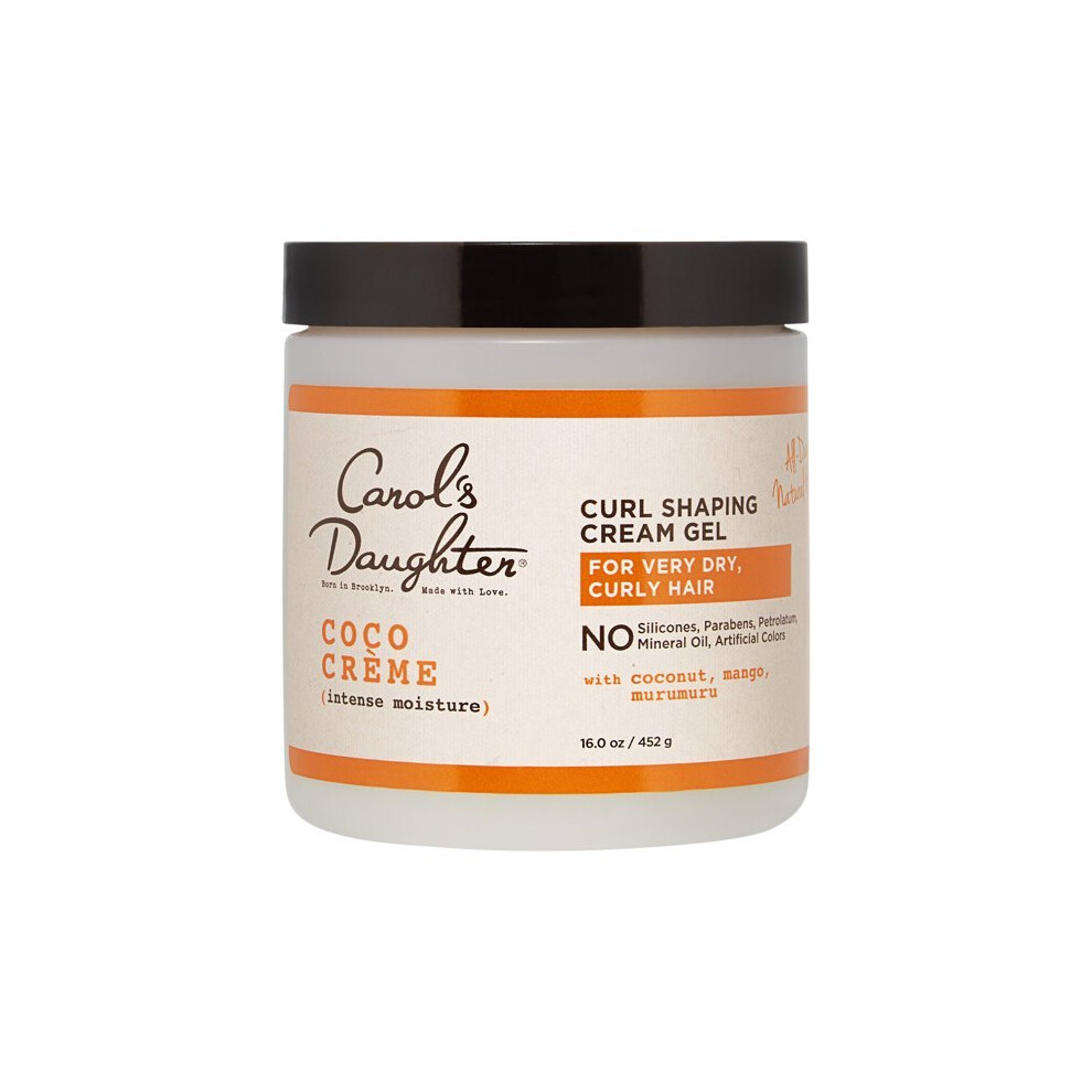 Carol's Daughter Coco Creme Curl Shaping Cream Gel, with Coconut Oil and Coconut Milk, for Very Dry and Curly Hair, 16 oz