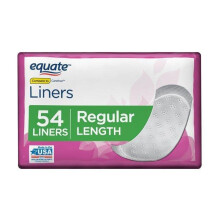 Equate Pantiliners, Wrapped, Light, Regular, Unscented, 54 Ct