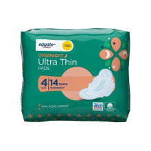 Equate Ultra-Thin Pads with Flexi-Wings, Overnight, Size 4, 14 Count