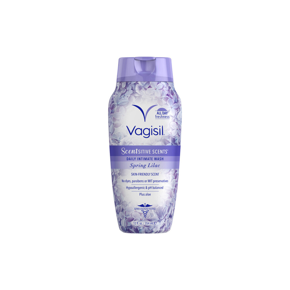 Vagisil Lilac Sensitive Scents Plus Daily Intimate Vaginal Wash, Spring 12 Fl. Oz