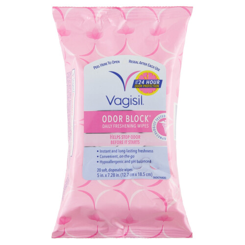 Vagisil, Odor Block Dagelijkse Verversende Wipes