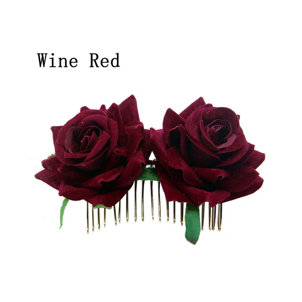 (Win Red) The Queen's 70th Platinum Jubilee Rose Flower Hair Combs Women Hair Accessories-image-OPC-P97D9GK-NEW