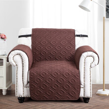 (Brown Beige, 1 Seater Sofa Cover) Quilted Sofa Cover Waterproof Furniture Cover Protector Throw Recliner Chair Covers