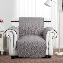 (Grey Silver, 1 Seater Sofa Cover) Quilted Sofa Cover Waterproof Furniture Cover Protector Throw Recliner Chair Covers