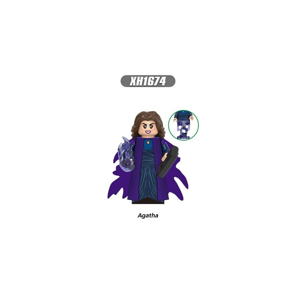 (Agatha) Wanda Vision Minifigure Marvel Super Hero Minifigure Scarlet Witch Vision Fit Lego Toy Collection