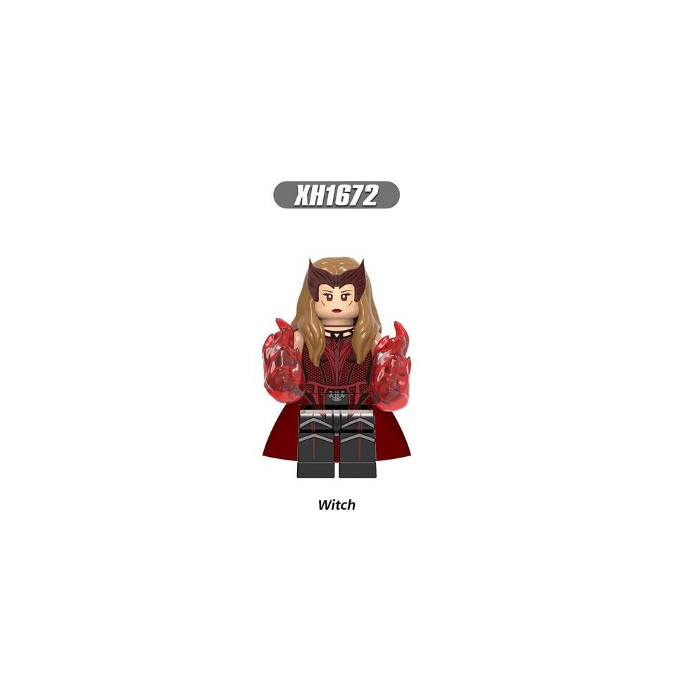 (Witch) Wanda Vision Minifigure Marvel Super Hero Minifigure Scarlet Witch Vision Fit Lego Toy Collection