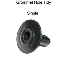 2x Hole Tidy Single Grommet Cable Entry Cover Bush Feed Through Black Sky CCTV