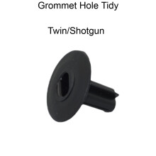 2x Hole Tidy Twin/Shotgun Grommet Cable Entry Cover Bush Feed Black Sky CCTV
