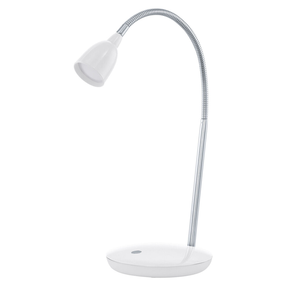 Loops Table Lamp Colour & Chrome Plated Rocker Switch Bulb Led 3W Included White