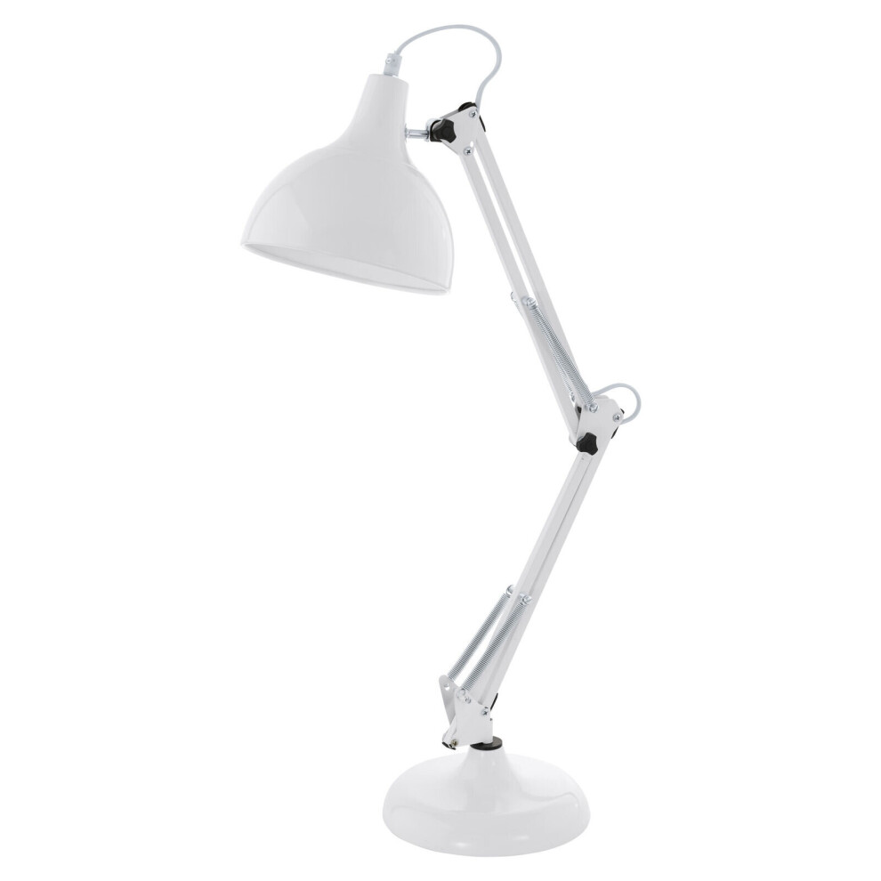 Loops Table Desk Lamp Adjustable Colour White Flexible In Line Switch Bulb E27 1X40w