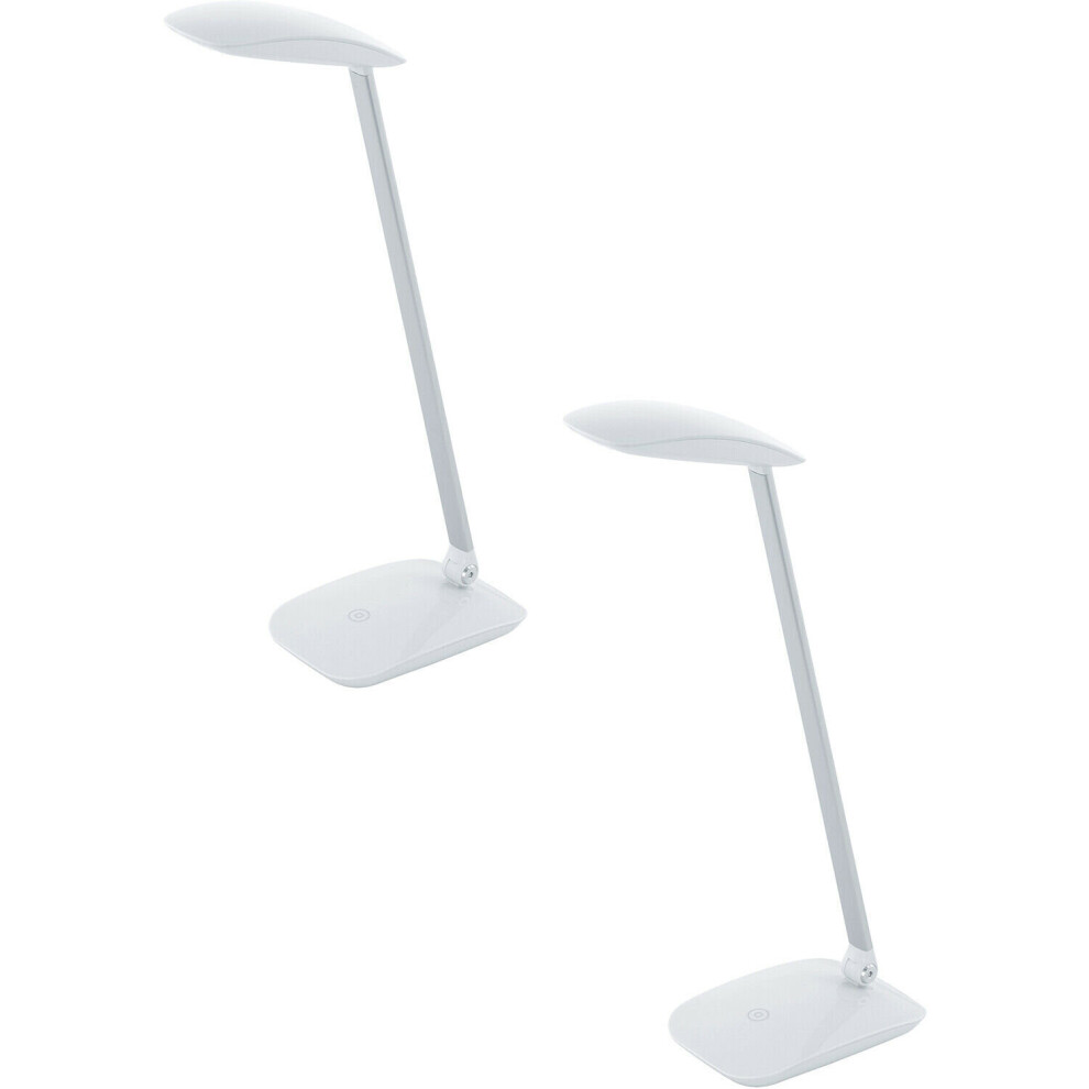 Loops 2 Pack Table Desk Lamp Colour White Touch On/Off Dimming Bulb Led 4.5W Included