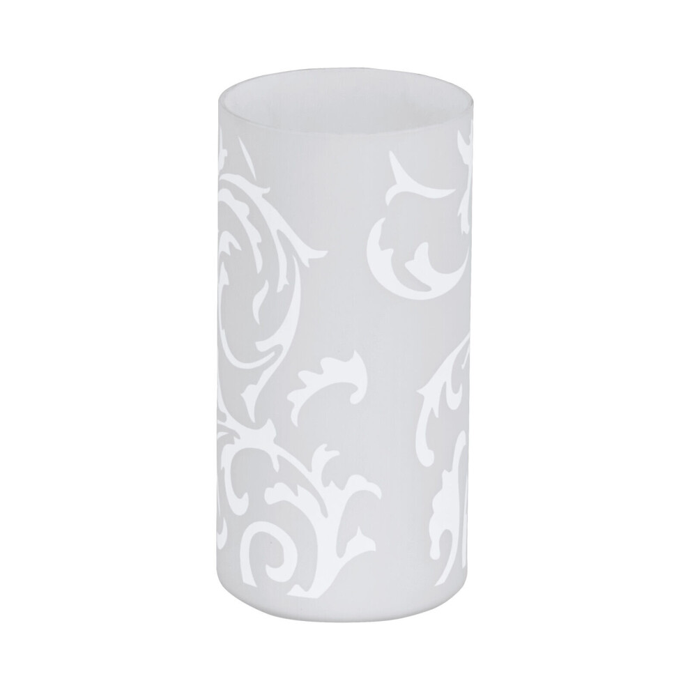 Loops Table Lamp Colour Shade White Printed Glass In Line Switch Bulb E14 1X60w