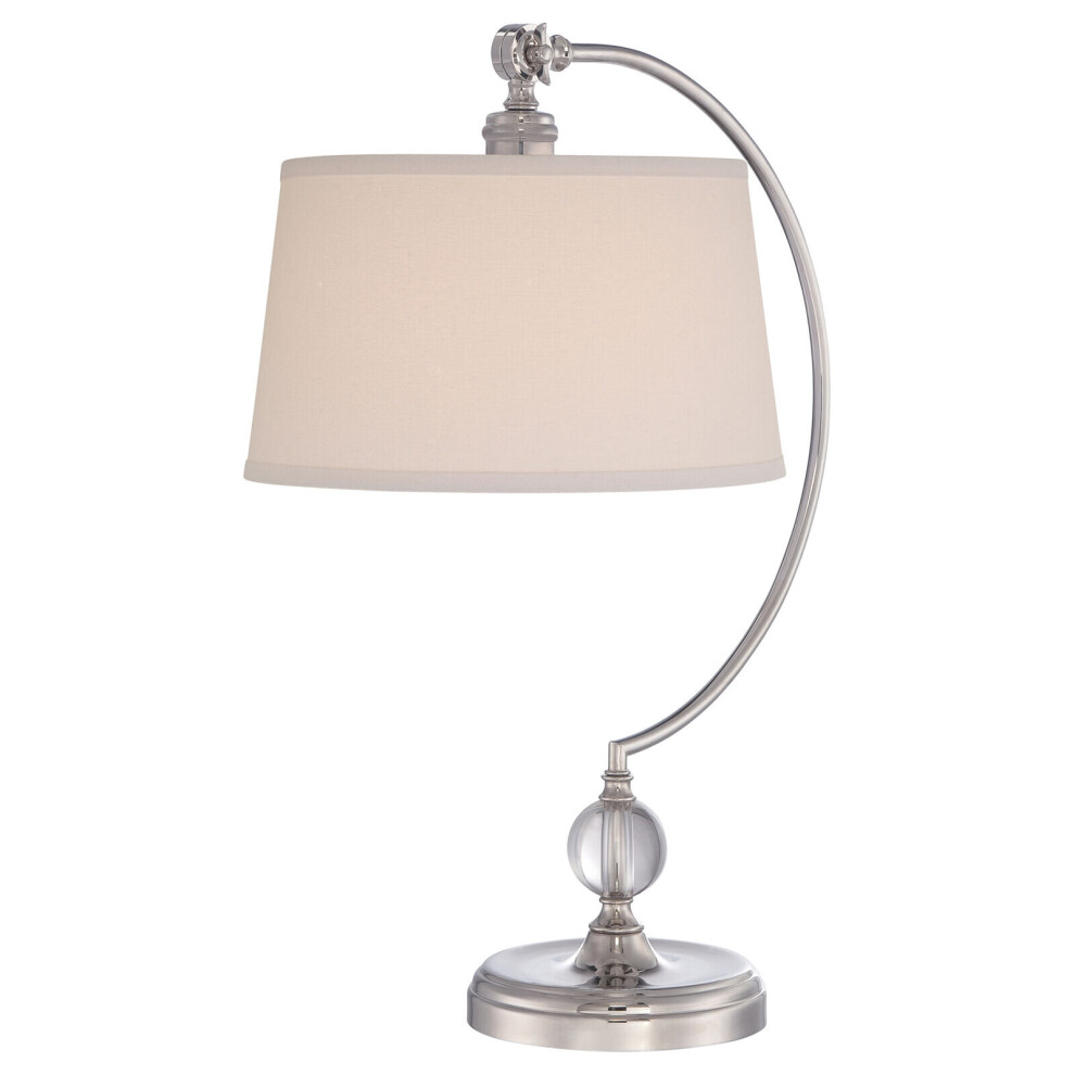Table Lamp Highly Polished Nickel Finish LED E27 100W Single Bulb d02248