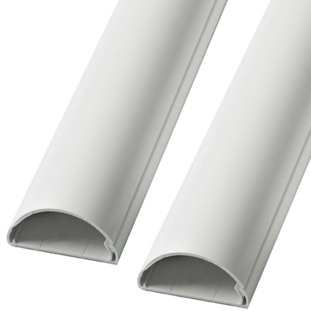 2X 1M (2M) 20Mm X 10Mm White Coaxial Cable Trunking Conduit Cover Av Tv Wall 5055538196379