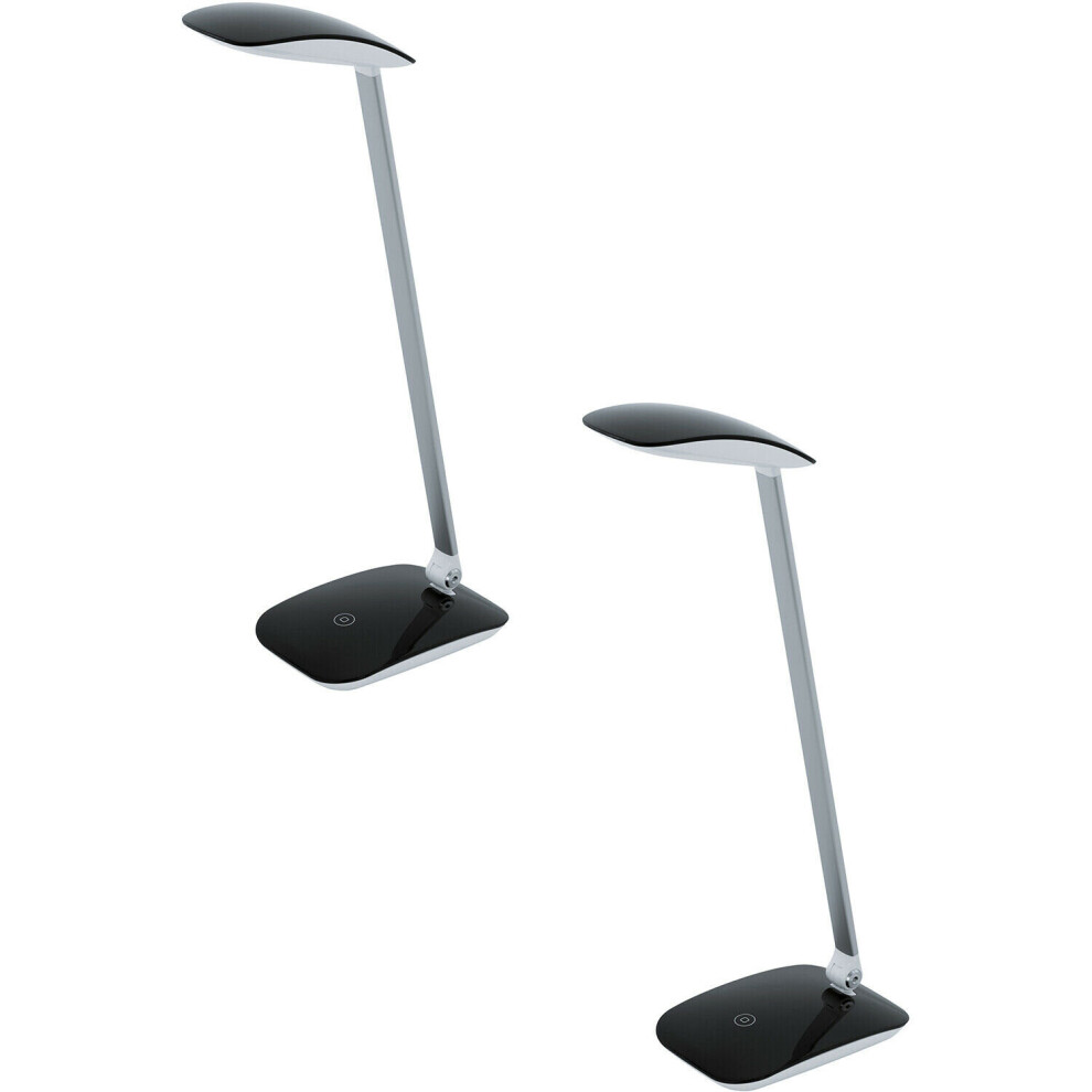 Loops 2 Pack Table Desk Lamp Colour Balck Touch On/Off Dimming Bulb Led 4.5W Included