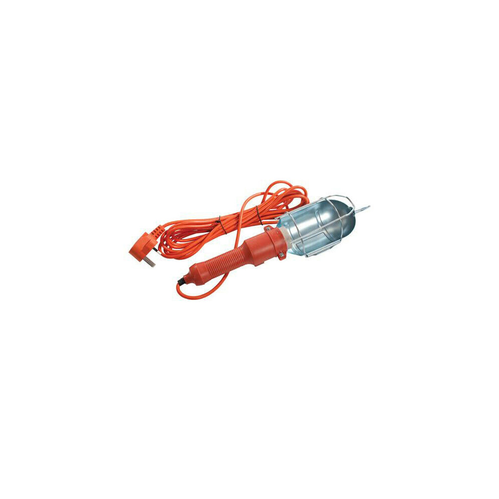 230V 60W Work Light Protective Bulb Cage 5m Cable Req. 60W Lamp
