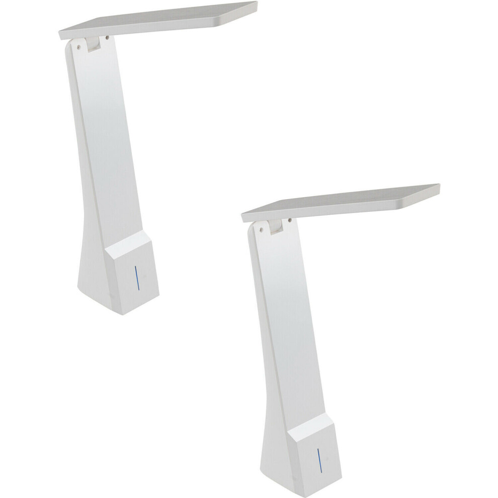 Loops 2 Pack Table Lamp Colour White Integral Rechargeable Battery Led 1.8W Included