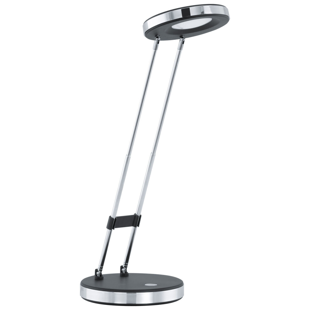 Loops Table Lamp Colour & Chrome Modern Rocker Switch Bulb Led 3W Included Black