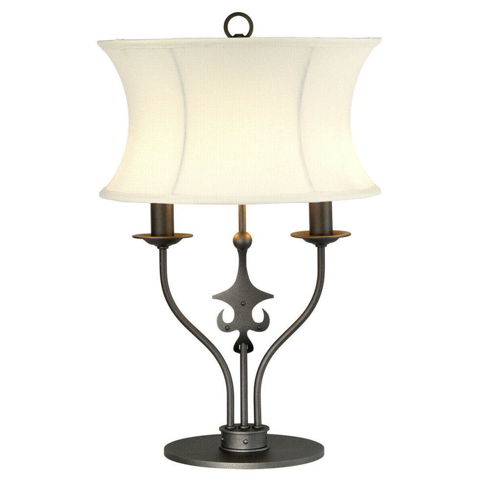 Loops Table Lamp White Shade Black Steel 2 Bulb Lamp Shade Graphite Led E14 60W