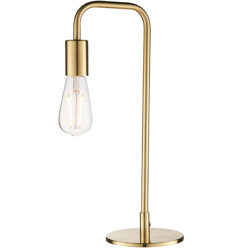 Loops Modern Hangman Table Lamp Brass Industrial Metal Arm Bedside Desk Base Light