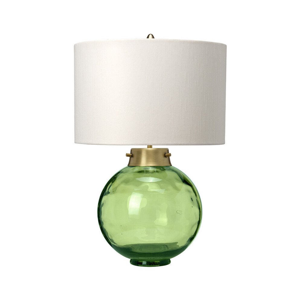 Loops Table Lamp Origami Shade Metalwork Aged Brass Glassware Led E27 60W Dark/Green