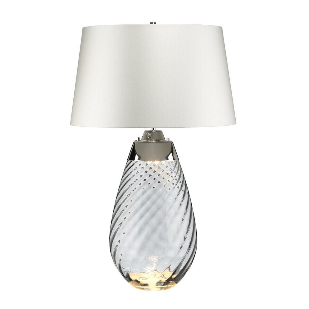 Loops Table Lamp Off Shade & Smoke Tinted Glass Led E27 60W D01885 White