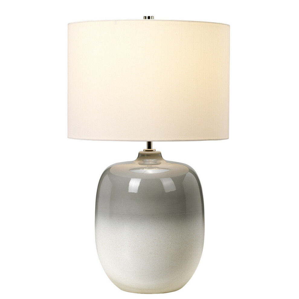 Loops Table Lamp Ivory Shade Light Grey / Chalk White Led E27 60W Bulb