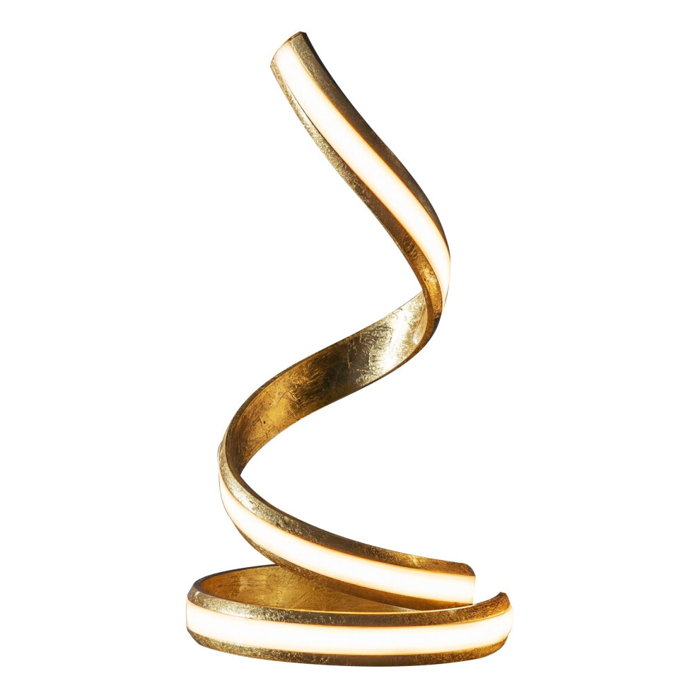 Loops Table Lamp Gold Leaf & White Acrylic 14W Led Module (Smd 2835) Warm White