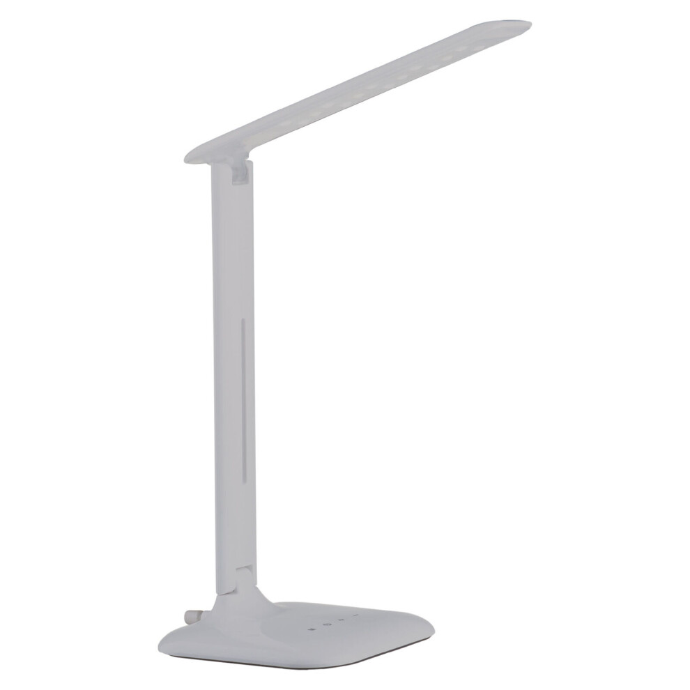 Table Desk Lamp Colour White Steel Touch On/Off DIm Bulb LED 2.9W Included