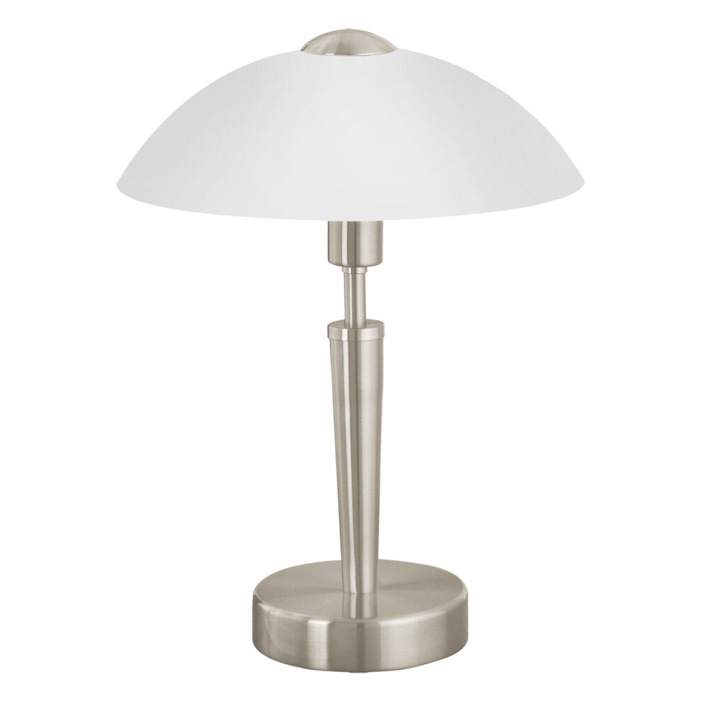 Loops Table Lamp Colour Satin Nickel Shade White Satinized Glass Bulb E14 1X60w