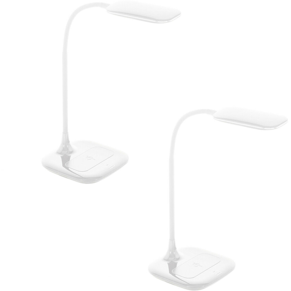 Loops 2 Pack Table Desk Lamp Colour White Touch On/Off Dimming Bulb Led 3.4W Included