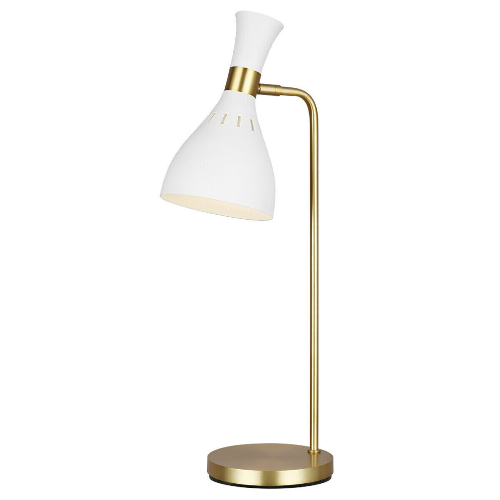 Loops Table Lamp Matte / Burnished Brass Led E27 60W Bulb White
