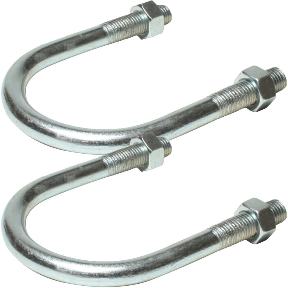 2 Pack 2" 50 61mm U Bolts Zinc Plated Steel Nuts Pole Grip Bracket Clamp-image-OPC-P97DQCH-NEW