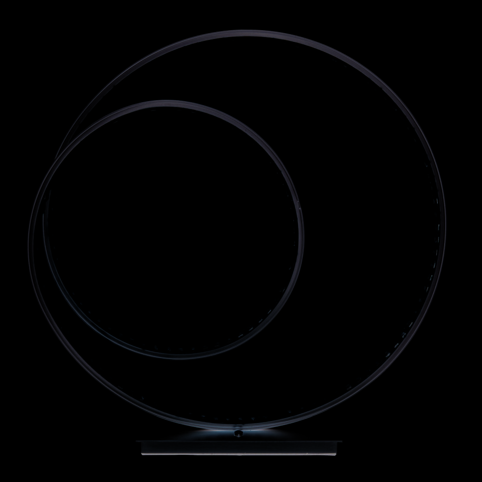 Loops Table Lamp Matt Nickel Plate & Clear Crystal 23W Led Module Bulb Included