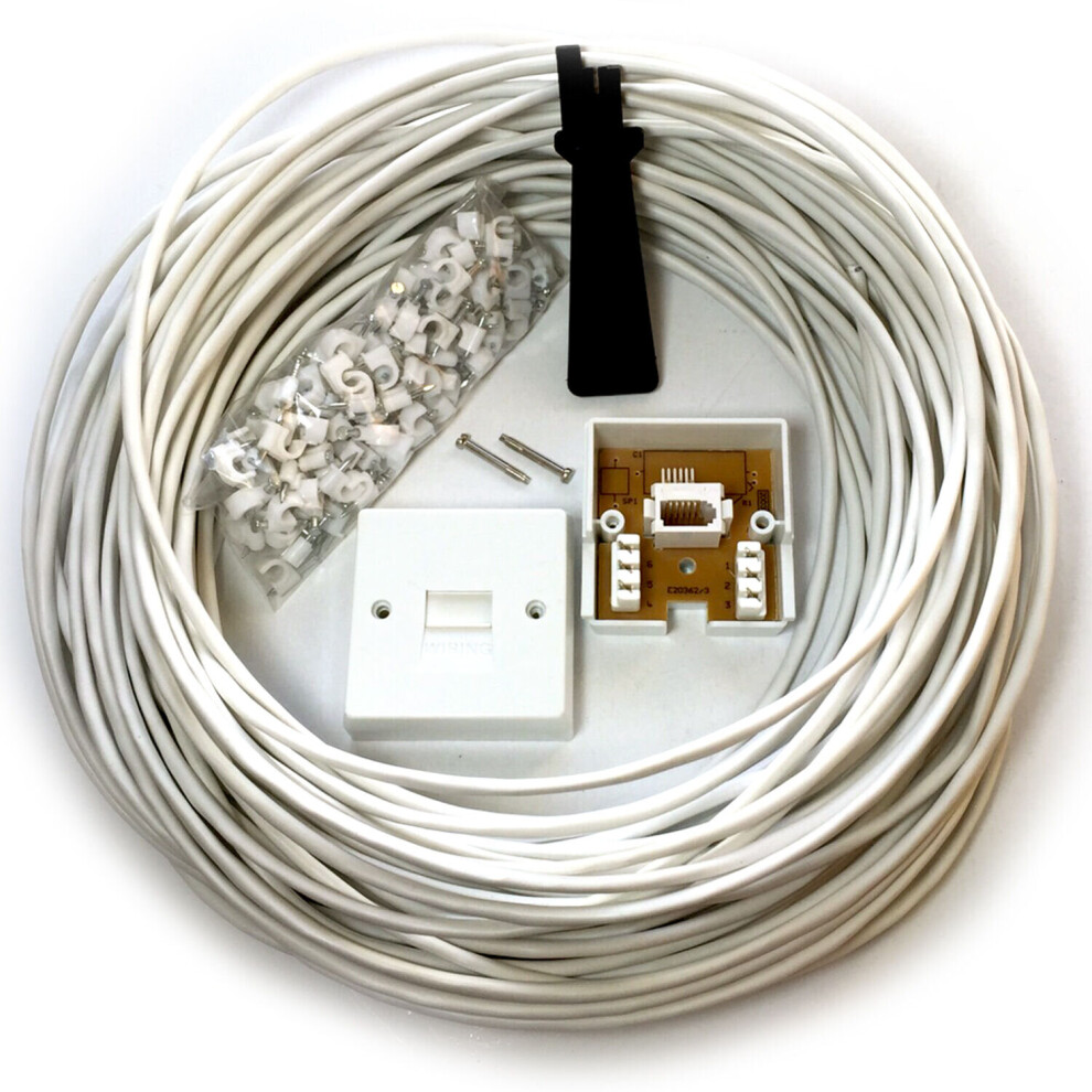 Loops 15M Bt Telephone Master Outdoor External Line Extend Extension Cable Kit Lead