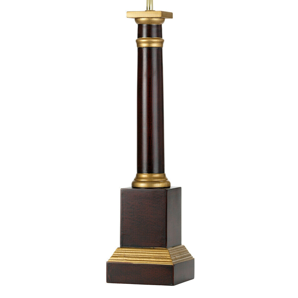 Loops Table Lamp Oxblood & Gold Painted Square & Cylindrical Shade Not Inc Led E27 60W