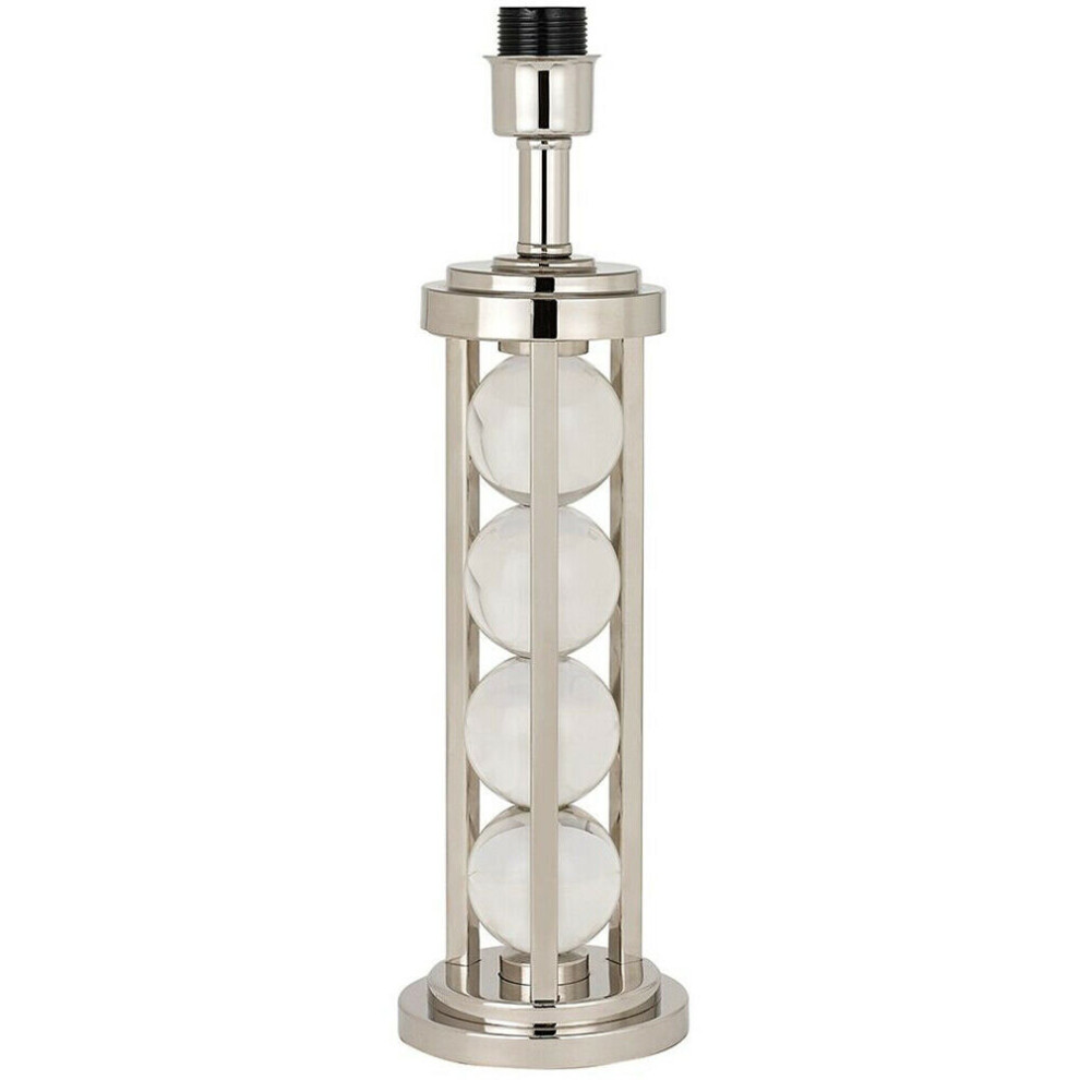 Luxury Modern Table Lamp Light BASE Polished Nickel Crystal Spheres Bulb Holder