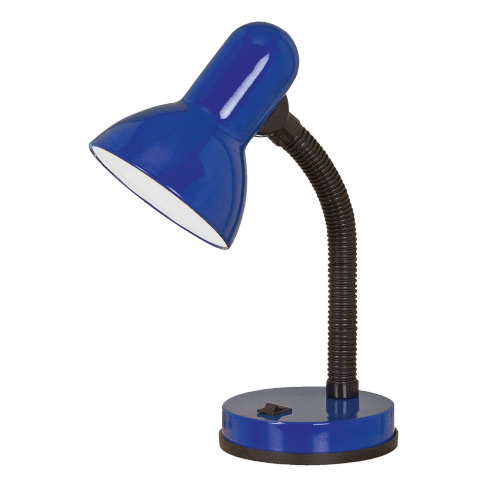 Loops Table Desk Lamp Flexible Moveable Colour Steel Rocker Switch E27 1X40w Blue