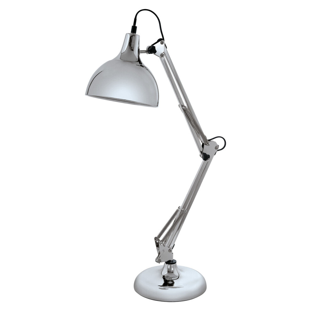 Loops Table Desk Lamp Colour Chrome Adjustable In Line Switch Bulb E27 1X40w