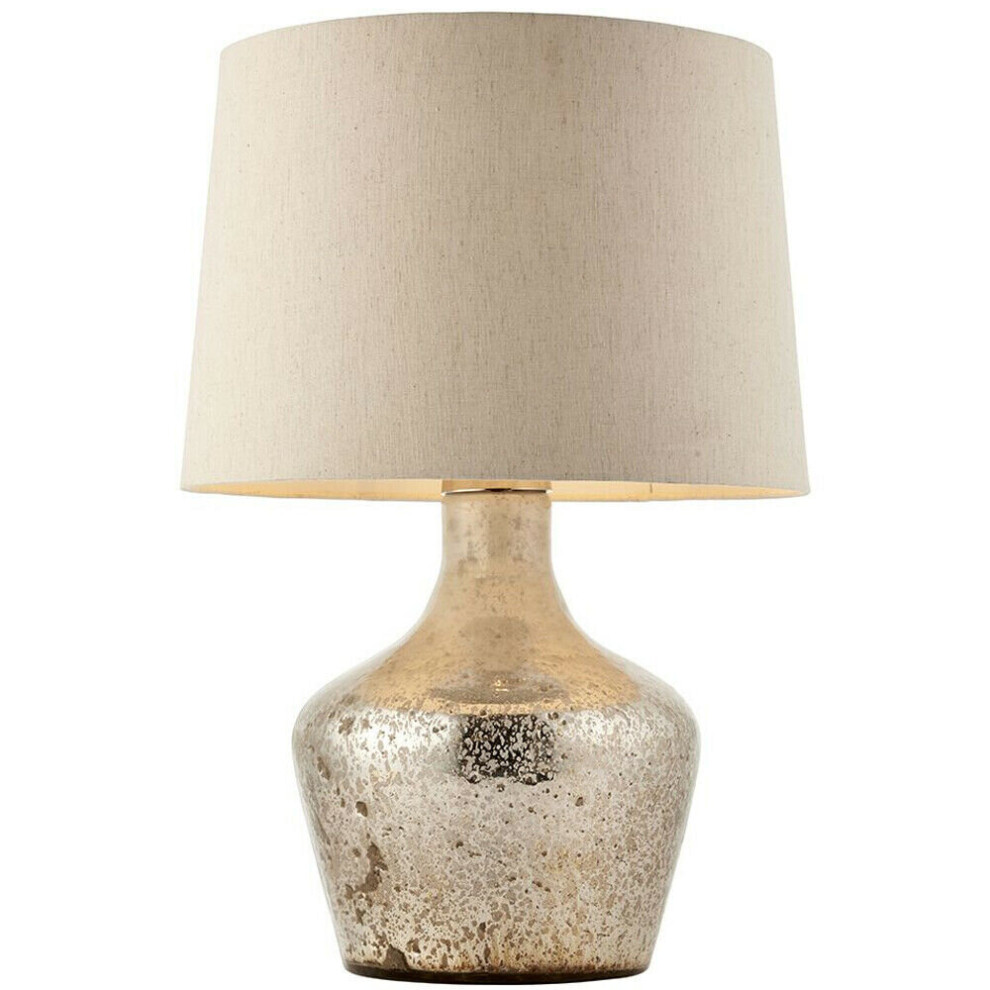 Modern Table Lamp Hammered Pearl Ombre & White Linen Shade Feature Bedside Light