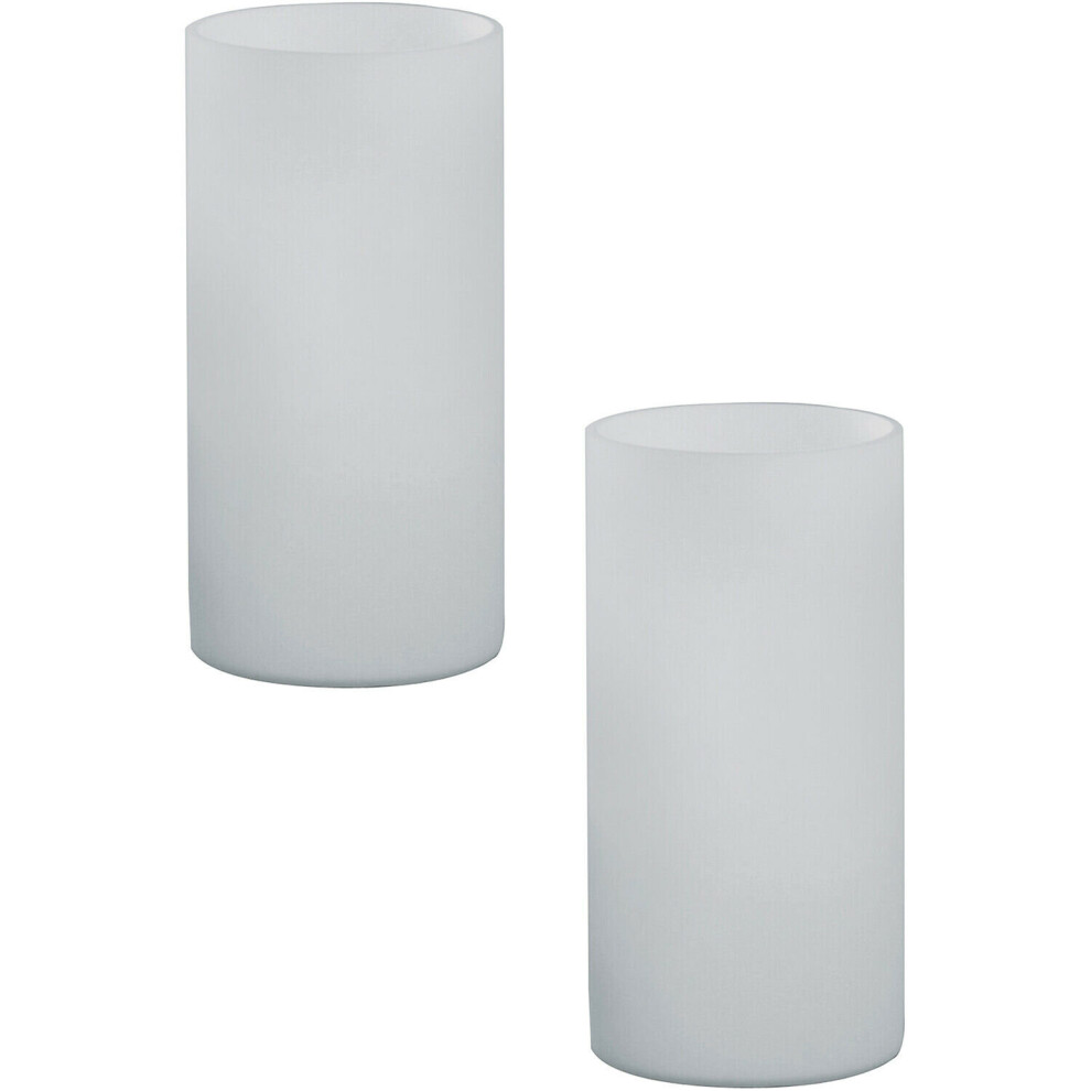 Loops 2 Pack Table Desk Lamp Shade White Glass Opal Matt In Line Switch E14 1X60w