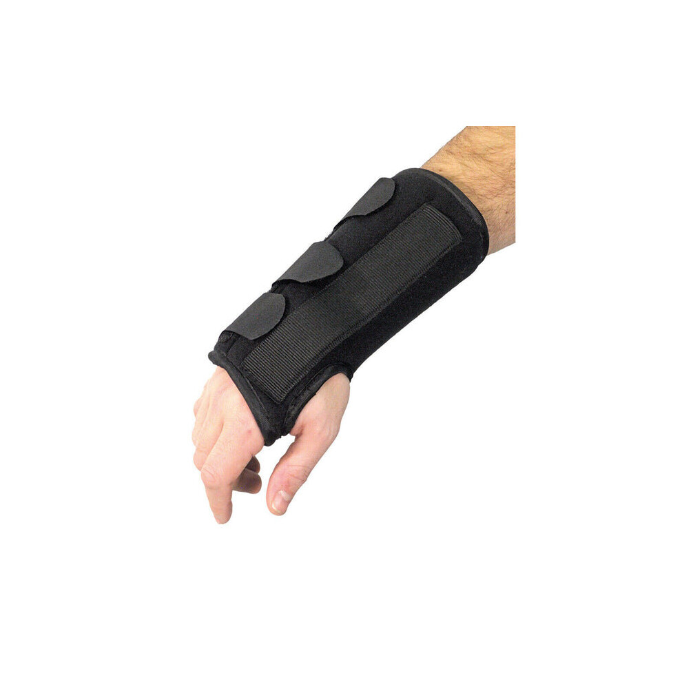 Medium Left Handed Black Neoprene Wrist Brace - Metal Splint - Easily Adjustable