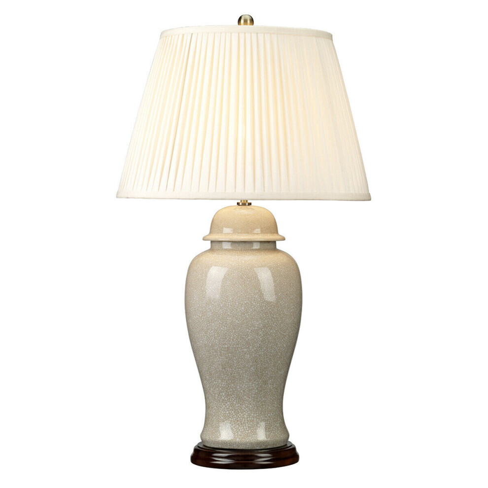 Loops Table Lamp Large Chinese Porcelain Ivory Crackle Glass Cream Shade Led E27 60W