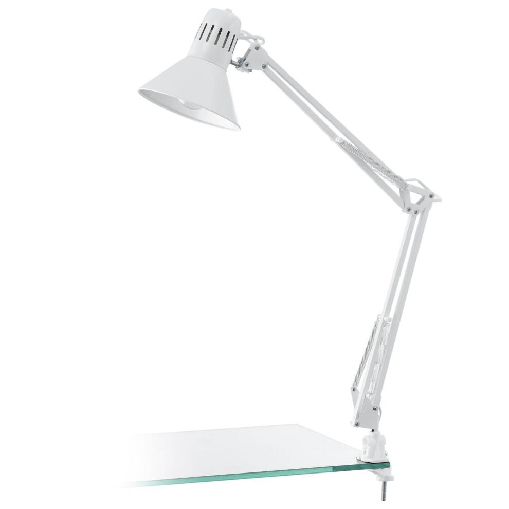 Loops Table Desk Lamp Colour Shiny Moveable In Line Switch Bulb E27 1X40w White