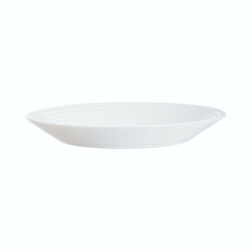 (White, 6 Soup Bowls) Luminarc Harena Lined 18pc Opal Glass Dinner Set