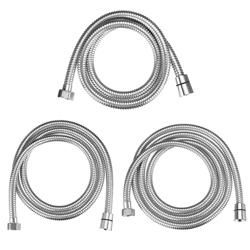 (1.2M) Stainless Steel Bathroom Handheld Shower Head Hose Water Pipe 3654659415653