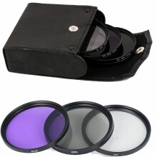 (49mm) 3 in 1 UV CPL FLD 49/52/55/58/62/67/72/77mm Lens Fliter for DSLR Camera
