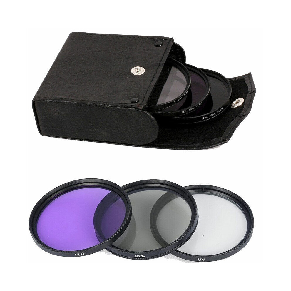 (58Mm) 3 In 1 Uv Cpl Fld 49/52/55/58/62/67/72/77Mm Lens Fliter For Dslr Camera 6112211812786